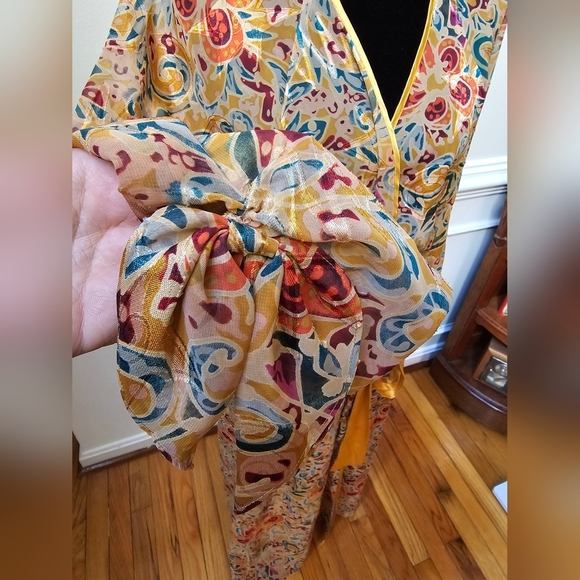 Vintage Victoria's Secret Gold Label Gold Trim Floor Length Robe Size M/L - Picture 2 of 8